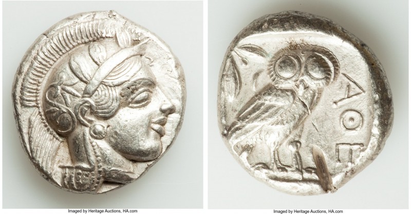 ATTICA. Athens. Ca. 440-404 BC. AR tetradrachm (26mm, 17.07 gm, 6h). AU, Full Cr...