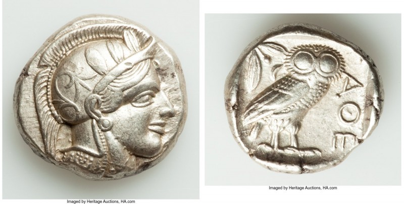 ATTICA. Athens. Ca. 440-404 BC. AR tetradrachm (23mm, 17.17 gm, 1h). Choice XF, ...