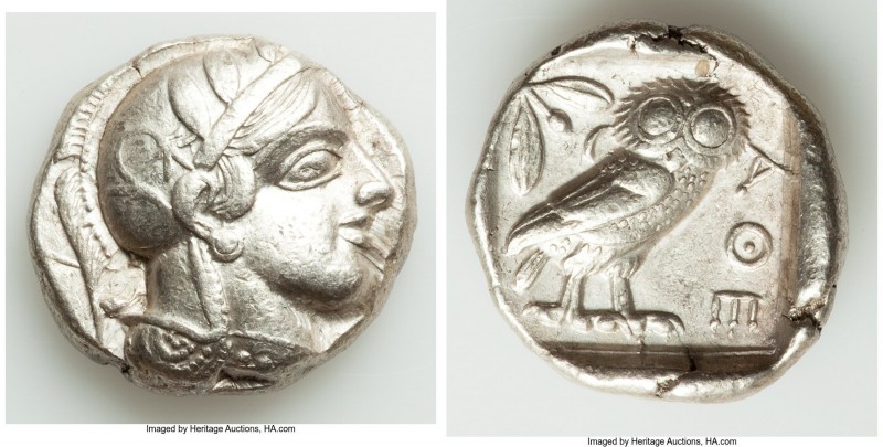 ATTICA. Athens. Ca. 440-404 BC. AR tetradrachm (26mm, 17.14 gm, 5h). Choice XF. ...