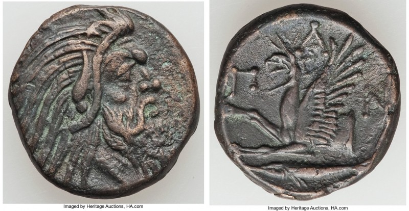 CIMMERIAN BOSPORUS. Panticapaeum. 4th century BC. AE (21mm, 6.62 gm, 6h). XF. He...