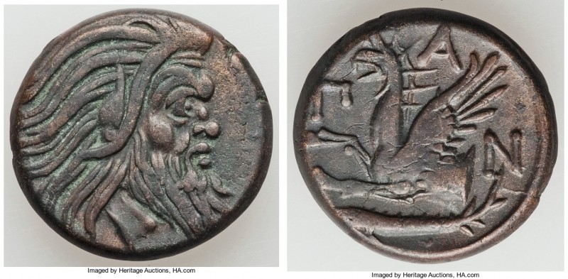 CIMMERIAN BOSPORUS. Panticapaeum. 4th century BC. AE (21mm, 7.18 gm, 12h). XF. H...