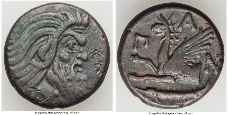 CIMMERIAN BOSPORUS. Panticapaeum. 4th century BC. AE (21mm, 7.18 gm, 12h). XF. H...