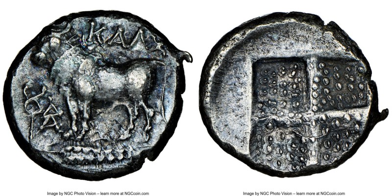 BITHYNIA. Calchedon. Ca. 367/6-340 BC. AR drachm (16mm). NGC Choice XF. KAΛX, bu...