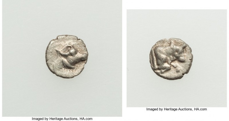 CARIA. Uncertain mint. Ca. 4th century BC. AR tetartemorion (6mm, 0.20 gm, 7h). ...