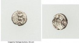 CILICIA. Uncertain mint. Ca. late 5th century BC. AR tetartemorion (5mm, 0.11 gm). VF. Head of the Persian Great King right / Patterned incuse rectang...