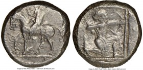 CILICIA. Tarsus. Ca. late 5th century BC. AR stater (20mm, 8h). NGC Choice VF. Ca. 420-410 BC. Satrap on horseback riding left, reins in left hand, lo...