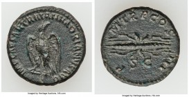 Hadrian (AD 117-138). AE semis (19mm, 3.80 gm, 6h). Choice AU. IMP CAESAR TRAIAN HADRIANVS AVG, eagle standing facing with wings spread, head right / ...