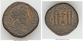 Marcus Aurelius, as Augustus (AD 161-180). AE sestertius (31mm, 24.82 gm, 12h). VF. Rome, AD 172-173. M ANTONINVS-AVG TR P XXVII, laureate head of Mar...