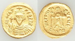 Phocas (AD 602-610). AV solidus (21mm, 4.41 gm, 7h). XF, scratches. Constantinople, 5th officina, AD 607-609. d N FOCAS-PЄRP AVG, crowned, draped and ...