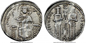 Andronicus II Palaeologus and Michael IX (AD 1294-1320). Anonymous Issue. AR basilicon (22mm, 5h). NGC XF, slight die shift. Constantinople, AD 1304-1...