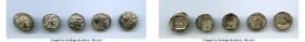 ANCIENT LOTS. Greek. Lycian League. Ca. 48-20 BC. Lot of five (5) AR hemidrachms. Choice XF. Includes: Laureate head of Apollo right / cithara (lyre) ...