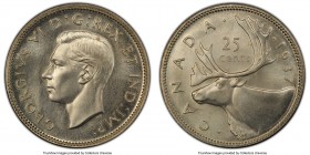George VI Matte Specimen 25 Cents 1937 SP65+ PCGS, Royal Canadian mint, KM35. A selection that appears nearly perfect with only exceedingly close insp...