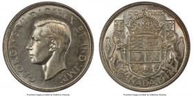 George VI "Wide Date - Curved 7" 50 Cents 1947 MS64 PCGS, Royal Canadian mint, KM36. Wide Date, Curved 7 variety. White and exceptional luster. Ex. Co...