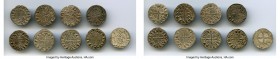 Principality of Antioch 9-Piece Lot of Uncertified Bohemond Era "Helmet" Deniers ND (1163-1201) VF, 18mm. Average weight 0.92gm. Sold as is, no return...