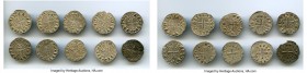 Principality of Antioch 10-Piece Lot of Uncertified Bohemond Era "Helmet" Deniers ND (1163-1201) VF, 18mm. Average weight 0.91gm. Sold as is, no retur...
