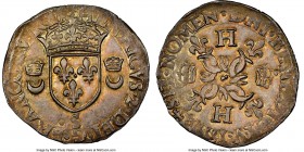 Henry II Douzain 1555-S AU58 NGC, Troyes mint, Dup-997C, Ciani-1305. 2.80gm. Lustrous, wholesome surfaces reveal a hearty strike still evident nearly ...