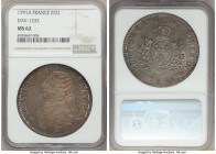 Louis XVI Ecu 1791-A MS62 NGC, Paris mint, KM564.1, Dav-1333. Golden-brown earthen toning with adjustments or scratches to face noted for accuracy. 
...