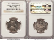 Prussia. Wilhelm II Proof 2 Mark 1913-A PR65 Cameo NGC, Berlin mint, KM533. Mintage: 5,000. 25th year of Reign commemorative. Streaked appearance to t...