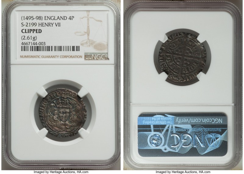 Henry VII (1485-1509) Groat ND (1495-1498) Clipped NGC, London mint, Pansy mm, S...