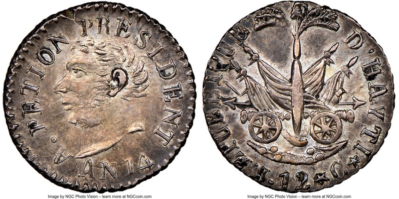 Republic 12 Centimes L'An 14 (1817) AU58 NGC, KM14. Large head variety. Boldly s...