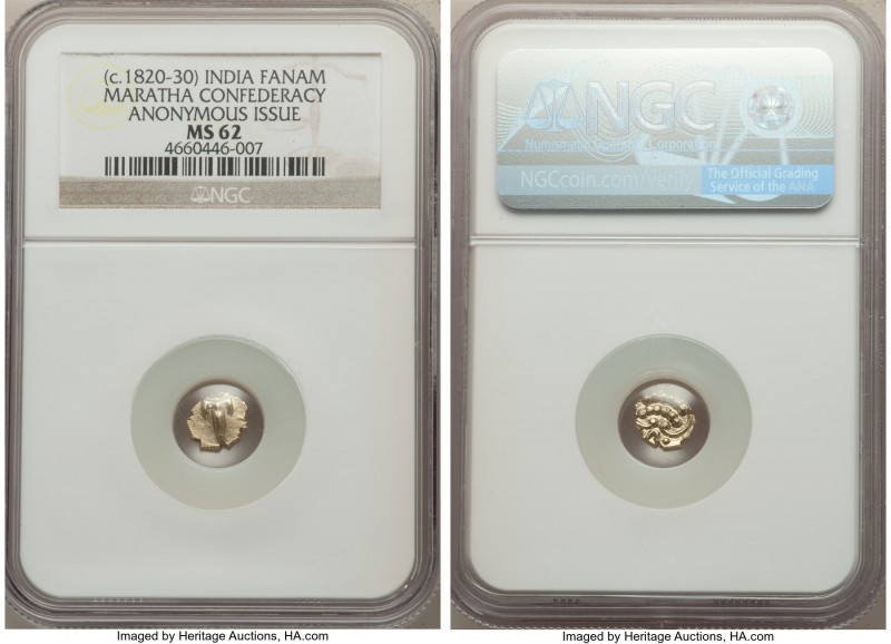 Martha Confederacy gold Fanam ND (1820-1830) MS62 NGC, KM280. 

HID09801242017...