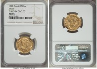 Sicily. Carlo III gold Oncia 1735 AU55 NGC, Palermo mint, KM152. Phoenix circled. Reverse die crack, light adjustments. 

HID09801242017

© 2020 H...