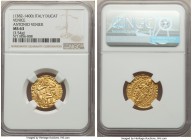 Venice. Antonio Venier gold Ducat ND (1382-1400) MS63 NGC, Venice mint, Fr-1229. 20mm. 3.54gm. ANTO • VЄNЄRIO DVX S • M • VЄNЄTI, St. Mark standing ri...