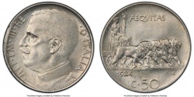 Vittorio Emanuele III 50 Centesimi 1924-R AU58 PCGS, Rome mint, KM61.1. Plain edge variety. Key date in series. 

HID09801242017

© 2020 Heritage ...