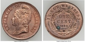 Republic copper Proof Pattern Cent 1890-E, KM-Pn49. 25.4mm. 6.42gm. Mostly red with few spots on reverse. Liberty head left / IN GOD WE TRUST with val...