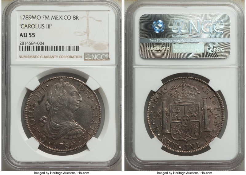 Charles III 8 Reales 1789 Mo-FM AU55 NGC, Mexico City mint, KM106.2a.

HID0980...