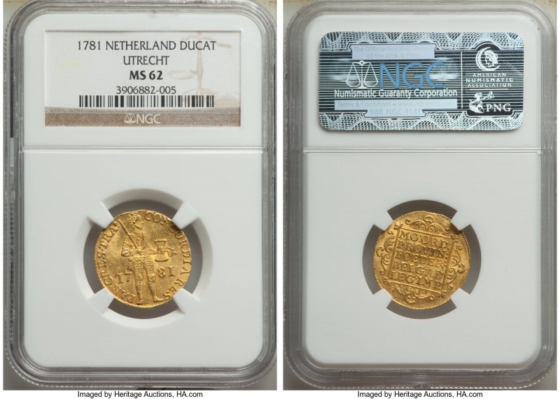 Utrecht. Provincial gold Ducat 1781 MS62 NGC, KM7.4.

HID09801242017

© 2020...