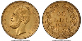 Carol I gold 20 Lei 1870-C AU58 PCGS, Bucharest mint, KM7, Fr-2. Mintage: 5,000. Scarce one year type. 

HID09801242017

© 2020 Heritage Auctions ...