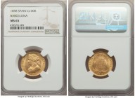 Isabel II gold 100 Reales 1858 MS65 NGC, Barcelona mint, KM605.1. AGW 0.2412 oz.

HID09801242017

© 2020 Heritage Auctions | All Rights Reserved