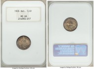 Confederation 1/2 Franc 1905-B MS66 NGC, Bern mint, KM23. 

HID09801242017

© 2020 Heritage Auctions | All Rights Reserved