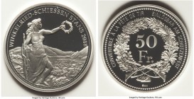 Confederation Pair of Uncertified Proof Shooting Festival 50 Franc Issues, 1) "Stans Shooting Festival" 50 Francs 2018. Mintage: 1,750 2) "Glarus Shoo...