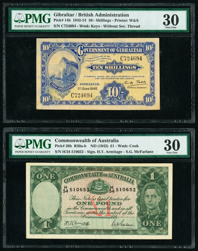 Australia Commonwealth Bank of Australia 1 Pound ND (1942) Pick 26b R30 PMG Very...