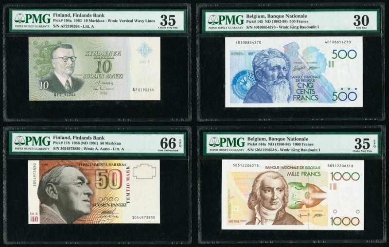 Belgium Banque Nationale de Belgique 500; 1000 Francs ND (1982-98); ND (1980-96)...