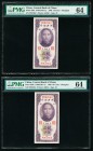 China Central Bank of China, Shanghai 10 Cents 1930 Pick 323b S/M#C301-1a Two Consecutive Examples PMG Choice Uncirculated 64. 

HID09801242017

© 202...