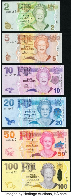 Fiji Reserve Bank of Fiji 2; 5; 10; 20; 50; 100 Dollars ND (2007) Pick 109a; 110...