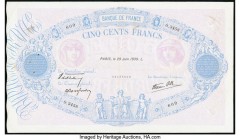 France Banque de France 500 Francs 29.6.1939 Pick 88c Very Fine. Multiple pinholes and rust is noticed on this highest denomination. 

HID09801242017
...