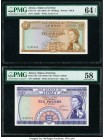 Jersey States of Jersey 10 Shillings; 10 Pounds ND (1963; 1972) Pick 7a; 10a PMG Choice Uncirculated 64 EPQ; Choice About Unc 58. 

HID09801242017

© ...