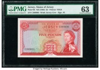 Jersey States of Jersey 5 Pounds ND (1963) Pick 9b PMG Choice Uncirculated 63. Ink lightened.

HID09801242017

© 2020 Heritage Auctions | All Rights R...