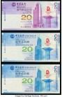 Macau Banco Da China 20 Patacas 3.5.2008 Pick 107a KNB1 Crisp Uncirculated. Hong Kong Bank of China Hong Kong 20 Dollars 1.1.2008 Pick 340a Crisp Unci...
