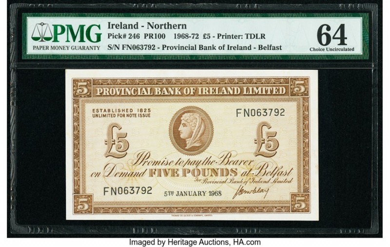 Northern Ireland Provincial Bank of Ireland Limited 5 Pounds 5.1.1968 Pick 246 P...