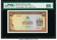 Rhodesia Reserve Bank of Rhodesia 5 Dollars 15.5.1979 Pick 40a PMG Superb Gem Unc 68 EPQ. 

HID09801242017

© 2020 Heritage Auctions | All Rights Rese...