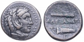 336-323 a. C. Alejandro III el Grande 336-323 a. C. Unidad incierta en Macedonia. SNG Copenhagen 1059. 5,98 g. Cabeza de Herakles a la derecha, con pi...