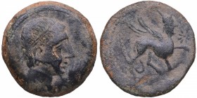 90-70 aC. Castulo. Cazlona (Jaén). As. Ae. 11,33 g. BC+. Est.60.