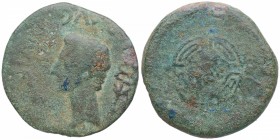 Octavio Augusto (27 aC - 14 dC). Lugo. As. Ae. 7,25 g. Busto esbelto. BC+. Est.120.
