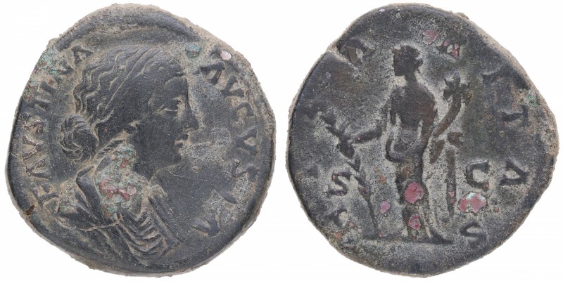 161-175 dC. Faustina joven, por Marco Aurelio. Roma. Denario. RIC III 734. Cohen...