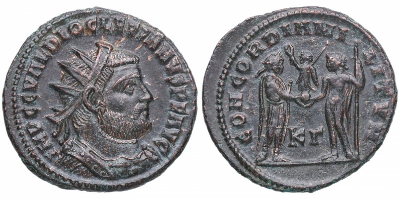 295-299. Diocleciano. Cyzicus. Æ Follis. RIC 15A. 3,95 g. IMP C C VAL DIOCLETIAN...